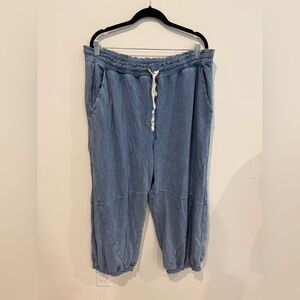 Aerie Blue Wide Leg Sweatpants Womens Plus Size XL Baggy Loungewear Casual Cozy